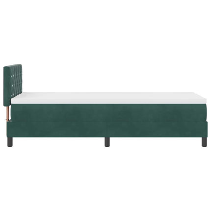 LED Box Spring Bed med hovedgærde Mørkegrøn 80 x 200 cm Fløjl