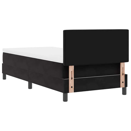 LED Box Spring Bed med madras med LED Sort 100 x 200 cm Fløjl