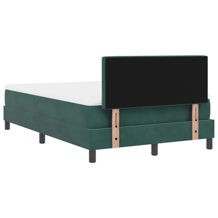 LED Box Spring Bed med hovedgærde Mørkegrøn 120 x 200 cm Fløjl