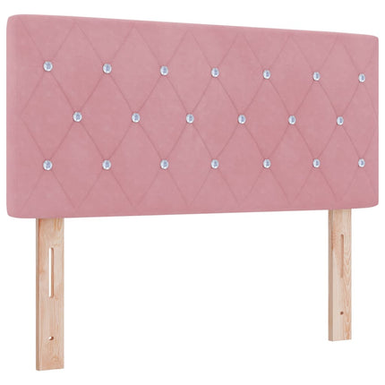 LED Box Spring Bed med hovedgærde Lyserød 120 x 200 cm Fløjl