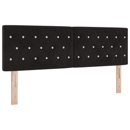 LED Box Spring Bed med madras med LED Sort 160 x 200 cm Fløjl