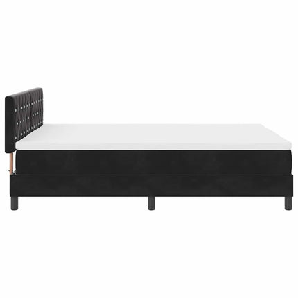 LED Box Spring Bed med madras med LED Sort 160 x 200 cm Fløjl