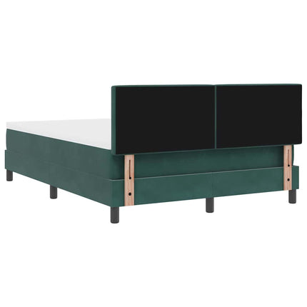 LED Box Spring Bed med madras Mørkegrøn 160 x 200 cm Fløjl