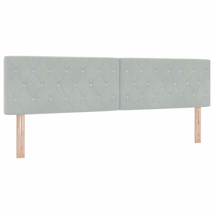 LED Box Spring Bed med madras Lysegrå 180 x 200 cm Fløjl