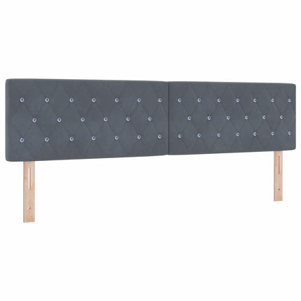 LED Box Spring Bed med madras Mørkegrå 180 x 200 cm Fløjl