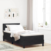 LED Box Spring Bed med madras med LED Sort 80 x 200 cm Fløjl