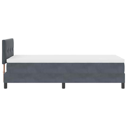 LED Box Spring Bed med hovedgærde Mørkegrå 90 x 200 cm Fløjl