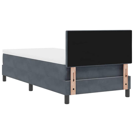 LED Box Spring Bed med hovedgærde Mørkegrå 100 x 200 cm Fløjl
