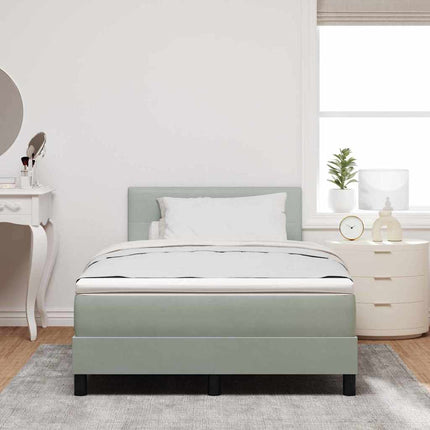 LED Box Spring Bed med hovedgærde Lysegrå 120 x 190 cm Fløjl