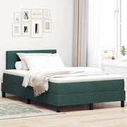 LED Box Spring Bed med madras Mørkegrøn 120 x 190 cm Fløjl