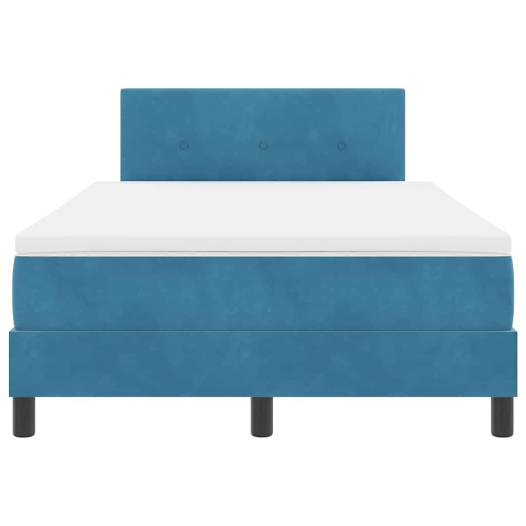 LED Box Spring Bed med madras med LED Blå 120 x 190 cm Fløjl