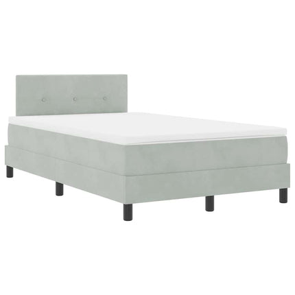 LED Box Spring Bed med hovedgærde Lysegrå 120 x 200 cm Fløjl