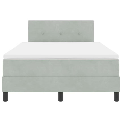 LED Box Spring Bed med hovedgærde Lysegrå 120 x 200 cm Fløjl