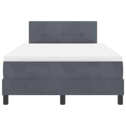 LED Box Spring Bed med hovedgærde Mørkegrå 120 x 200 cm Fløjl