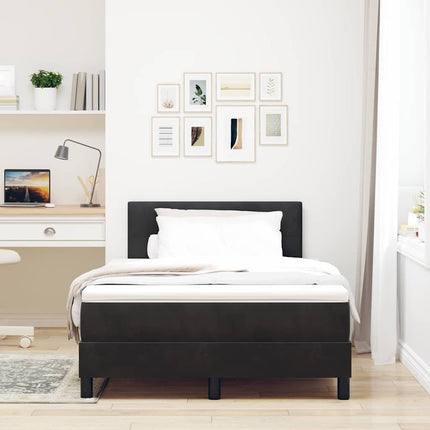 LED Box Spring Bed med pude Sort 120 x 200 cm Fløjl