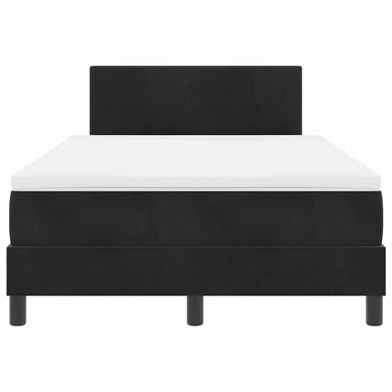 LED Box Spring Bed med pude Sort 120 x 200 cm Fløjl
