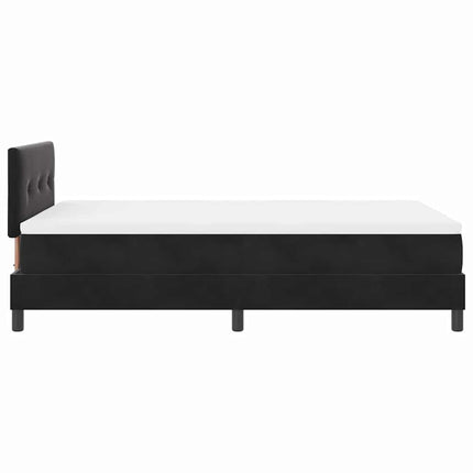 LED Box Spring Bed med pude Sort 120 x 200 cm Fløjl
