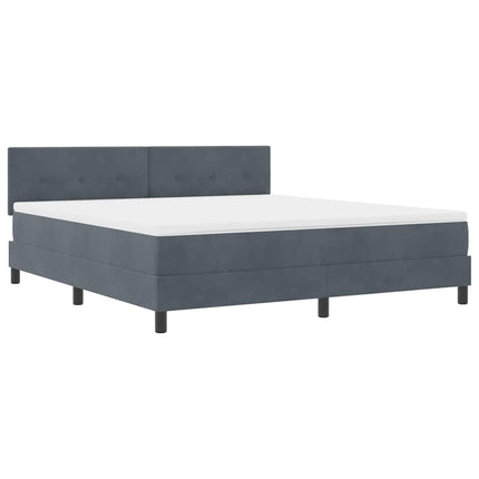 LED Box Spring Bed med hovedgærde Mørkegrå 180 x 200 cm Fløjl
