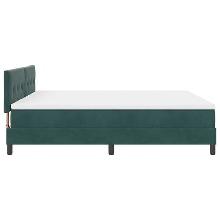 LED Box Spring Bed med hovedgærde Mørkegrøn 180 x 200 cm Fløjl