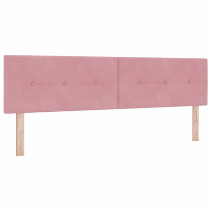 LED Box Spring Bed med hovedgærde Lyserød 180 x 200 cm Fløjl