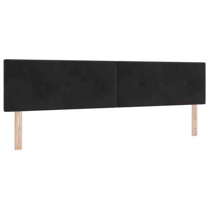 LED Box Spring Bed med LED-lysstrimler Sort 200 x 200 cm Fløjl