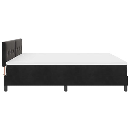 LED Box Spring Bed med LED-lysstrimler Sort 200 x 200 cm Fløjl