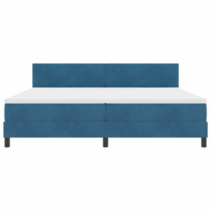 LED Box Spring Bed med hovedgærde Mørk blå 200 x 200 cm Fløjl