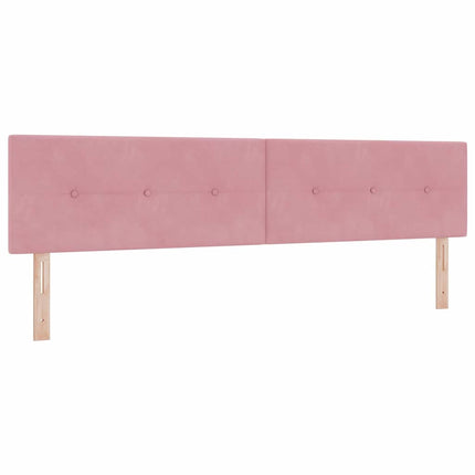 LED Box Spring Bed med hovedgærde Lyserød 200 x 200 cm Fløjl