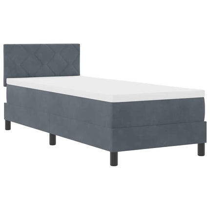 LED Box Spring Bed med hovedgærde Mørkegrå 80 x 200 cm Fløjl