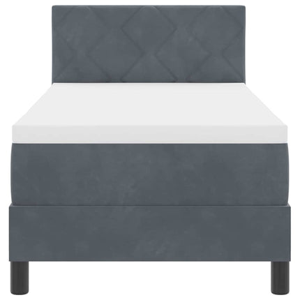 LED Box Spring Bed med hovedgærde Mørkegrå 80 x 200 cm Fløjl