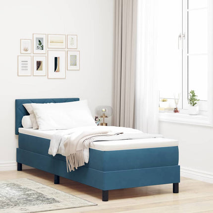 LED Box Spring Bed med hovedgærde Mørk blå 80 x 200 cm Fløjl