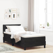 LED Box Spring Bed med madras med LED Sort 100 x 200 cm Fløjl