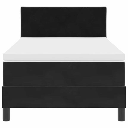 LED Box Spring Bed med hovedgærde Sort 100 x 200 cm Fløjl