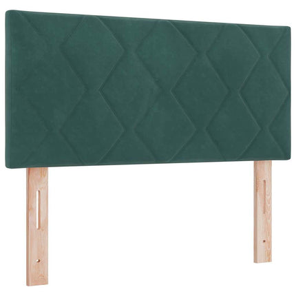 LED Box Spring Bed med hovedgærde Mørkegrøn 100 x 200 cm Fløjl