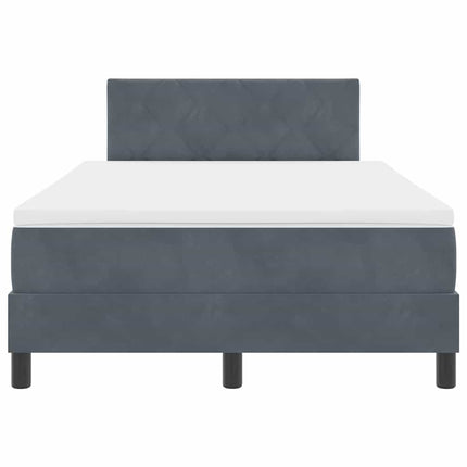 LED Box Spring Bed med hovedgærde Mørkegrå 120 x 190 cm Fløjl