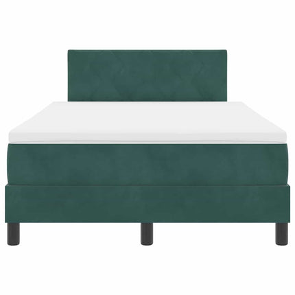 LED Box Spring Bed med hovedgærde Mørkegrøn 120 x 190 cm Fløjl