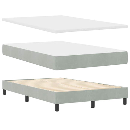 LED Box Spring Bed med hovedgærde Lysegrå 120 x 200 cm Fløjl