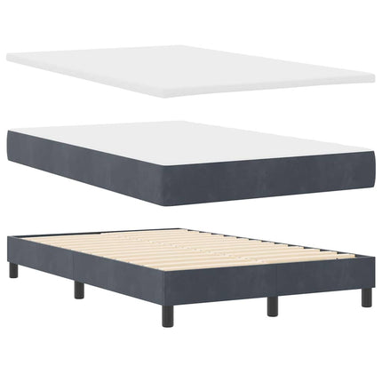 LED Box Spring Bed med hovedgærde Mørkegrå 120 x 200 cm Fløjl
