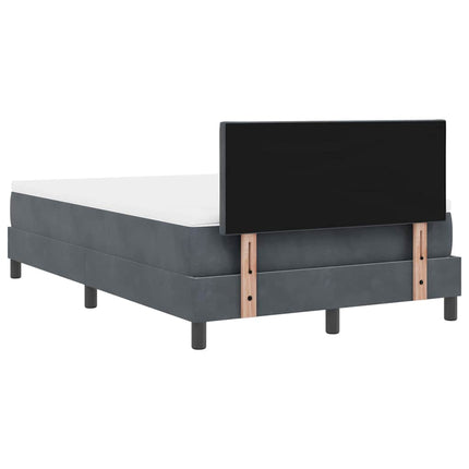 LED Box Spring Bed med hovedgærde Mørkegrå 120 x 200 cm Fløjl