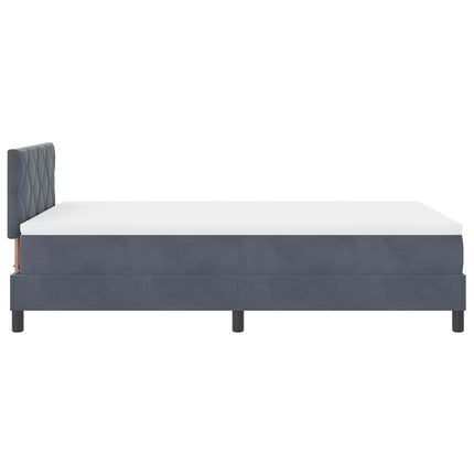 LED Box Spring Bed med hovedgærde Mørkegrå 120 x 200 cm Fløjl
