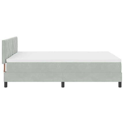 LED Box Spring Bed med hovedgærde Lysegrå 140 x 200 cm Fløjl
