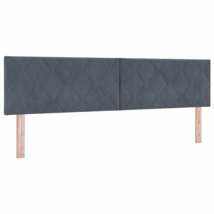 LED Box Spring Bed med hovedgærde Mørkegrå 180 x 200 cm Fløjl