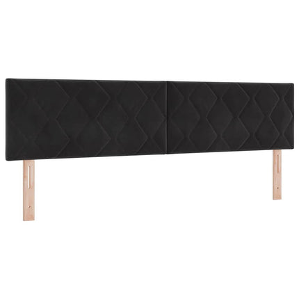 LED Box Spring Bed med hovedgærde Sort 180 x 200 cm Fløjl