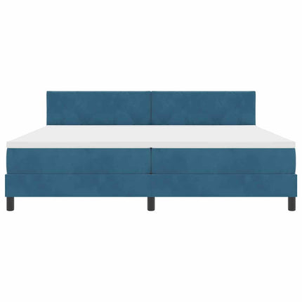 LED Box Spring Bed med hovedgærde Mørk blå 200 x 200 cm Fløjl