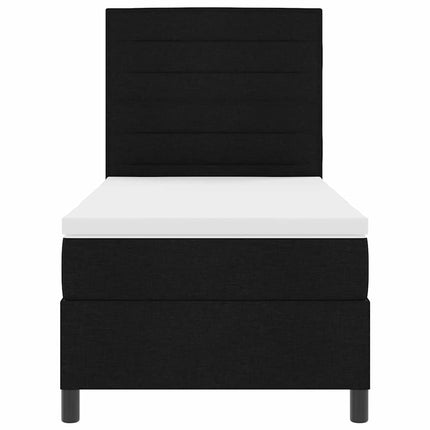 Box spring seng med madras med LED Sort 80 x 200 cm Stof