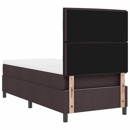 Box spring seng med madras med LED Mørkebrun 80 x 200 cm Stof