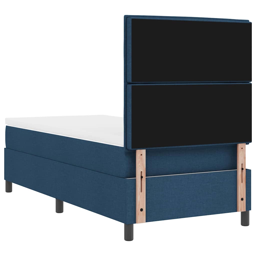 Box spring seng med madras med LED Blå 80 x 200 cm Stof