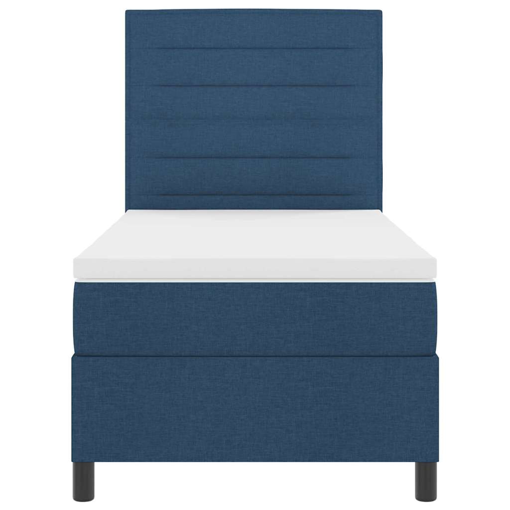 Box spring seng med madras med LED Blå 80 x 200 cm Stof