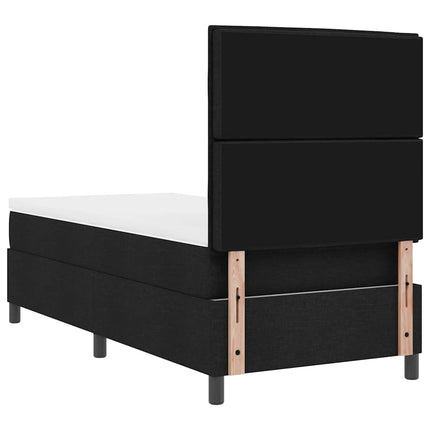 Box spring seng med madras med LED Sort 90 x 190 cm Stof