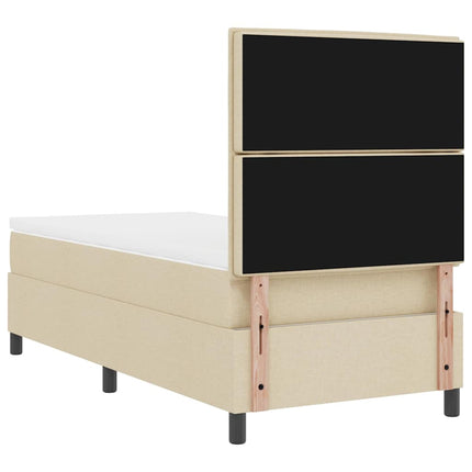 Box spring seng med madras med LED Creme 90 x 190 cm Stof